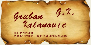 Gruban Kalanović vizit kartica